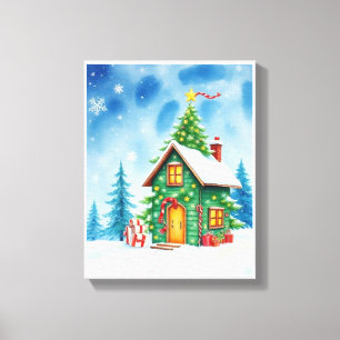 Toile Maison de l'Arbre de Noël