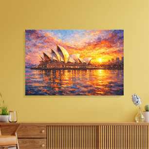 Toile Maison de l'Opéra de Sydney Coucher de soleil Pein