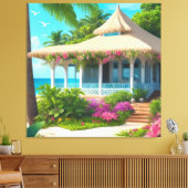 Toile Maison de plage avec vue sur l'océan (Insitu(Salon))