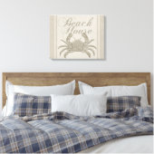 Toile Maison de plage crabe rivage côtier vintage (Insitu(Chambre))