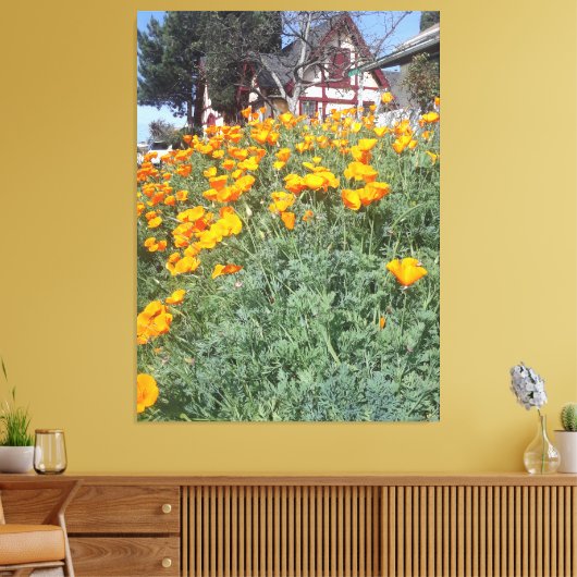 Toile Maison de rêve dans un champ de pavots (Insitu(Salon))