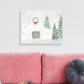 Toile Maison de vacances d'hiver paisible (Insitu(Salon))