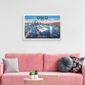 Toile Maison d'opéra d'Oslo Affiche de voyage vintage - (Insitu(Salon))