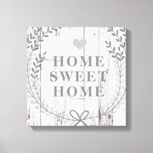 Toile Maison Douce Maison Rustique en Bois Blanc (Recto)