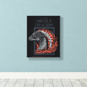 Toile MAISON DU DRAGON | Profil de dragon en flammes (Insitu (Plancher de Bois))