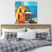 Toile Maison en collage de pièces et de textures (Insitu(Chambre))