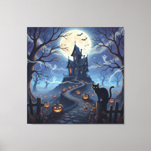 Toile Maison hantée vintage effrayante pour la nuit d'Ha