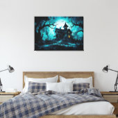 Toile Maison Haunted Halloween à Blue Dusk (Insitu(Chambre))