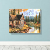Toile "Maison paradisiaque de montagne" (Insitu (Plancher de Bois))