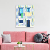 Toile Maison portugaise de Lisbonne avec tuiles et oisea (Insitu(Salon))