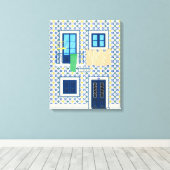 Toile Maison portugaise de Lisbonne avec tuiles et oisea (Insitu (Plancher de Bois))