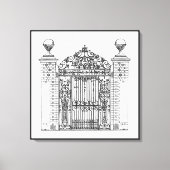 Toile Maisons Architecture Clôture de porte en fer forgé (Recto)