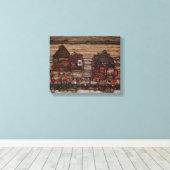 Toile Maisons avec blanchisserie par Egon Schiele (Insitu (Plancher de Bois))