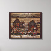 Toile Maisons avec la lessive par Egon Schiele (Recto)
