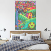 Toile Maisons Colorées Art Populaire (Insitu(Chambre))