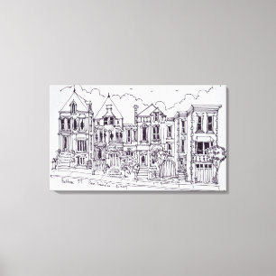 Toile Maisons victoriennes   San Francisco, Californie