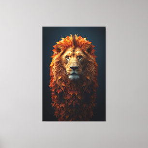 Toile Majesté d'Automne – Lion Royal avec Crinière Autom