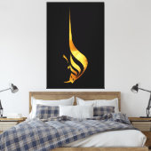 Toile Majesté dorée : Le Nom divin ALLAH (Insitu(Chambre))