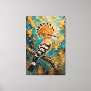 Toile Majesté du Huppe Fasciée – Oiseau Luxueux Impasto