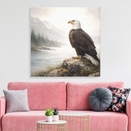 Toile Majestic Bald Eagle River (Insitu(Salon))