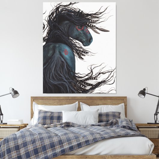 Toile Majestic Black Horse Friesian Canvas Imprimer Bihr (Insitu(Chambre))