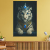 Toile Majestic Blue Crown Royal Tiger – Luxury Fine Art (Insitu(Salon))