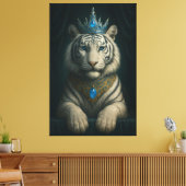 Toile Majestic Blue Crown Royal Tiger – Luxury Fine Art (Insitu(Salon))