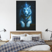 Toile Majestic Blue Crown Royal Tiger – Luxury Fine Art (Insitu(Chambre))