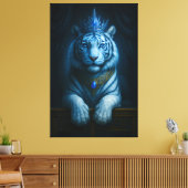 Toile Majestic Blue Crown Royal Tiger – Luxury Fine Art (Insitu(Salon))