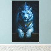 Toile Majestic Blue Crown Royal Tiger – Luxury Fine Art (Insitu (Plancher de Bois))
