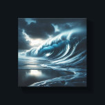 Toile Majestic Dark Teal Ocean Wave - Dramatic Stormy<br><div class="desc">A breathtaking and powerful digital landscape featuring a massive, curling dark teal wave under a heavy, dramatic stormy sky. The composition captures the raw, awe-inspiring energy of the ocean with intense textures and cinematic lighting. Ideal for large-scale statement wall art, modern office decor, or as a sophisticated focal point in...</div>