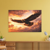 Toile Majestic Golden Eagle – Flight in Dramatic Sky (Insitu(Salon))