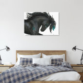 Toile Majestic Horse Turquoise Feathers par Bihrle (Insitu(Chambre))