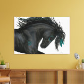 Toile Majestic Horse Turquoise Feathers par Bihrle (Insitu(Salon))
