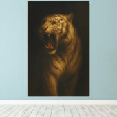 Toile Majestic Roaring White Tiger – Fine Art Canvas (Insitu (Plancher de Bois))