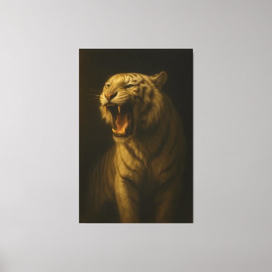 Toile Majestic Roaring White Tiger – Fine Art Premium Ca (Recto)