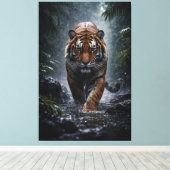 Toile Majestic Tiger – Silent Power in the Rain (Insitu (Plancher de Bois))
