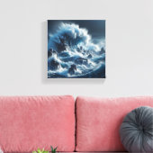 Toile Majestic Turquoise Ocean Wave Under Dramatic Storm (Insitu(Salon))