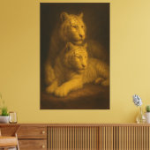 Toile Majestic White Tiger Couple – Fine Art Canvas (Insitu(Salon))