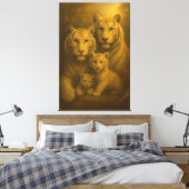 Toile Majestic White Tiger Family – Fine Art Canvas Prin (Insitu(Chambre))