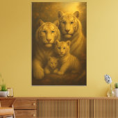Toile Majestic White Tiger Family – Fine Art Canvas Prin (Insitu(Salon))