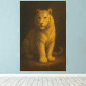 Toile Majestic White Tiger – Fine Art Canvas Print (Insitu (Plancher de Bois))