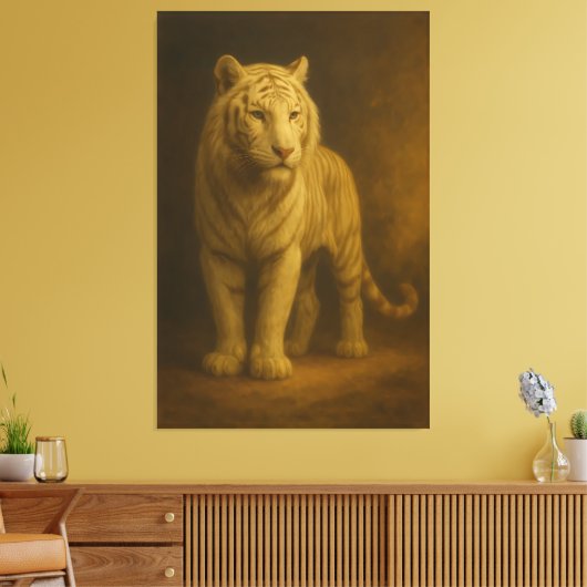 Toile Majestic White Tiger – Fine Art Premium Canvas (Insitu(Salon))