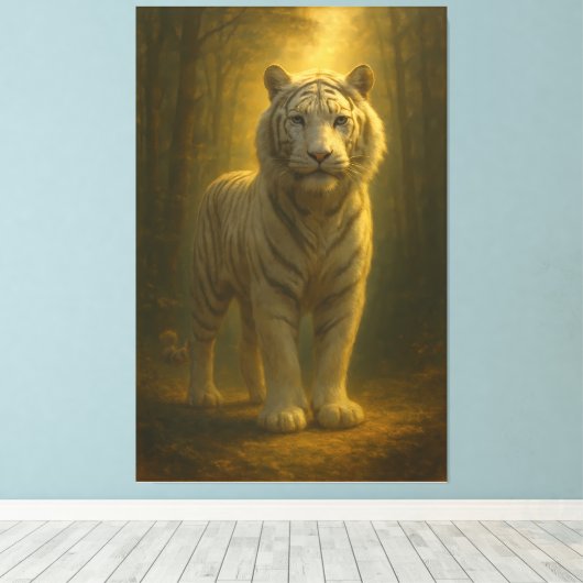 Toile Majestic White Tiger – Fine Art Premium Canvas (Insitu (Plancher de Bois))