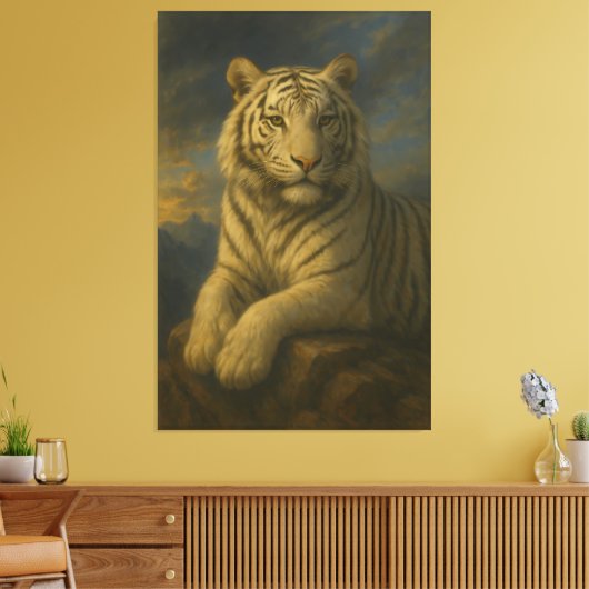 Toile Majestic White Tiger – Fine Art Print (Insitu(Salon))