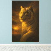 Toile Majestic White Tiger in Golden Light (Insitu (Plancher de Bois))