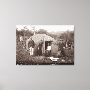 Toile Making Tappa, un tissu natif, c.1875 (photo sépia)