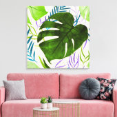 Toile Maleah Monstera Tropical Hawaiian Aquarelle Vert (Insitu(Salon))