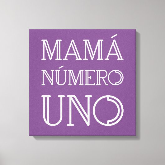 Toile Mamá Número Uno Typographie tendance sur Purple (Recto)