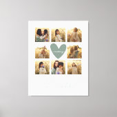 Toile Maman coeur multiphoto sauge vert citation élégant (Recto)